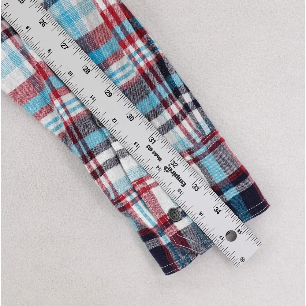 True Religion LS Utility Shirt Mens Large Multicolor Plaid Western Cotton